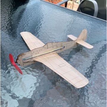 LASERTEILESATZ GUMMIMOTOR-FREIFLUGMODELL FW 190 MIT GRAVUR