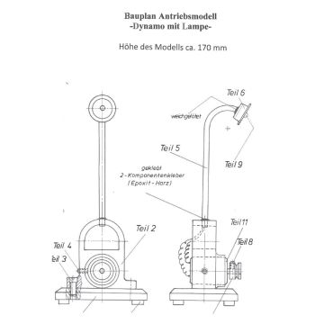 Construction plan Propulsion model dynamo with lamp