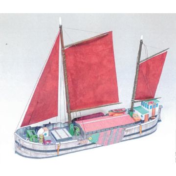 Cardboard model sheet sailing barge Erna