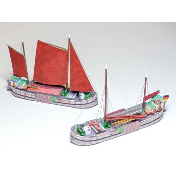 Cardboard model sheet sailing barge Erna